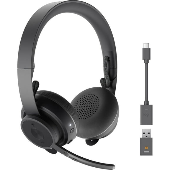 Logitech Zone 900 Headset - Stereo - USB Type A - Wireless - Bluetooth - 98.4 ft - 30 Hz - 13 kHz - Over-the-head - Binaural - Ear-cup - MEMS Technology, Omni-directional, Noise Cancelling Microphone