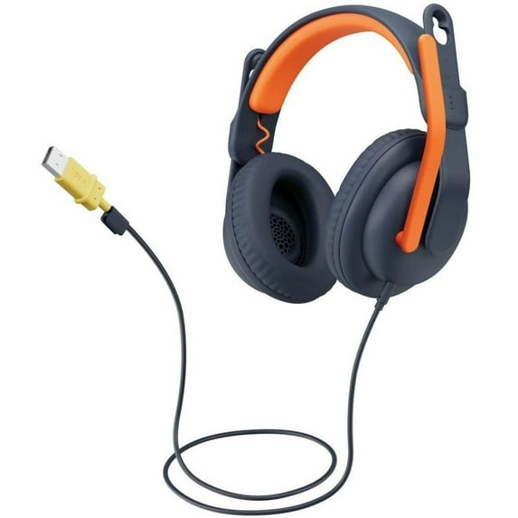 Logitech Zone Learn USB-A Stereo Computer Headset Blue/Orange (981-001378)