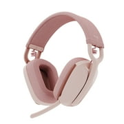 Logitech Zone Vibe 100 Wireless Over Ear Headphones with Noise Canceling Microphone, Works with Teams, Google Meet, Zoom, Mac/PC, Rose