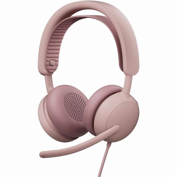 Logitech Zone Wired 2 for Business, Noise-Canceling Headset with Adaptive Hybrid ANC, Microsoft Teams Certified, USB-C with USB-A adapter, Rose