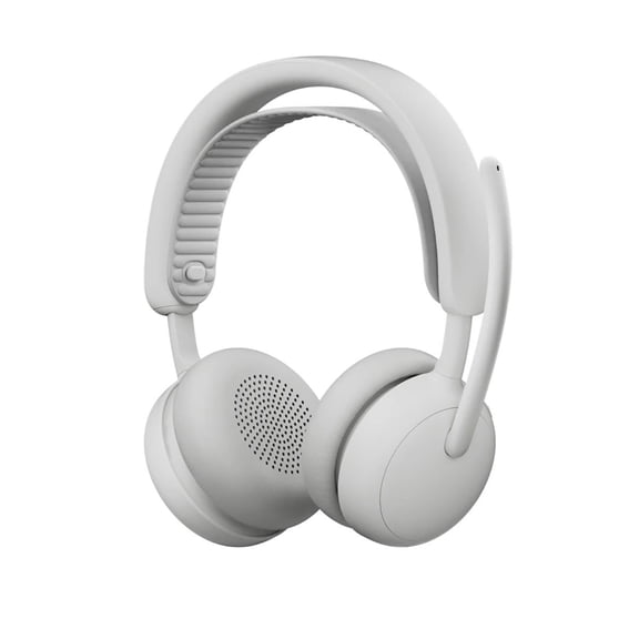 Logitech Zone Wireless 2 ES Active Noise Cancelling Closed-Back On-Ear Stereo Headset with USB-C Receiver for Business, Microsoft Teams Certified, Off-White