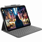 Logitech Slim Folio Keyboard Case for iPad 10th gen & A16 with Integrated Bluetooth Wireless Keyboard, Gray