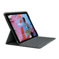 thumbnail image 1 of Logitech iPad (7th, 8th and 9th generation) Keyboard Case | Slim Folio with integrated wireless keyboard (Graphite), 7.3" x 10.1" x 0.9", 1 of 9