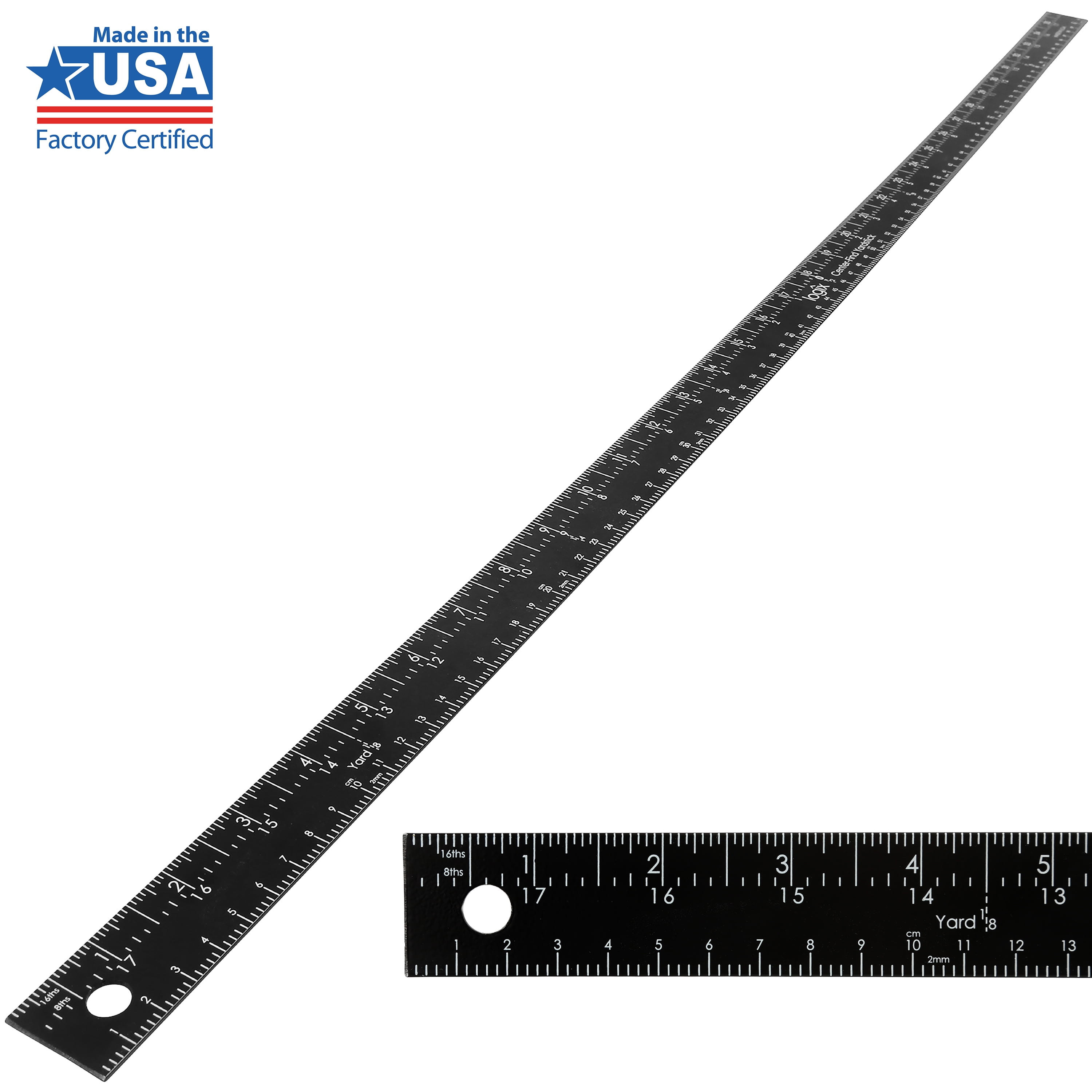 Heavy Duty Metal Yardstick 36x1 MADE IN USA Black Aluminum Ruler FREE  SHIPPING