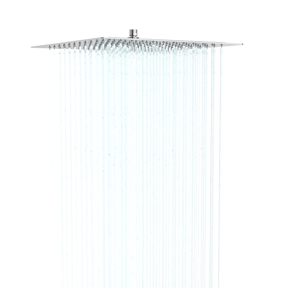 Logmey 12"Rainfall Shower Head Square Chrome Shower Stainless Steel for Bathroom