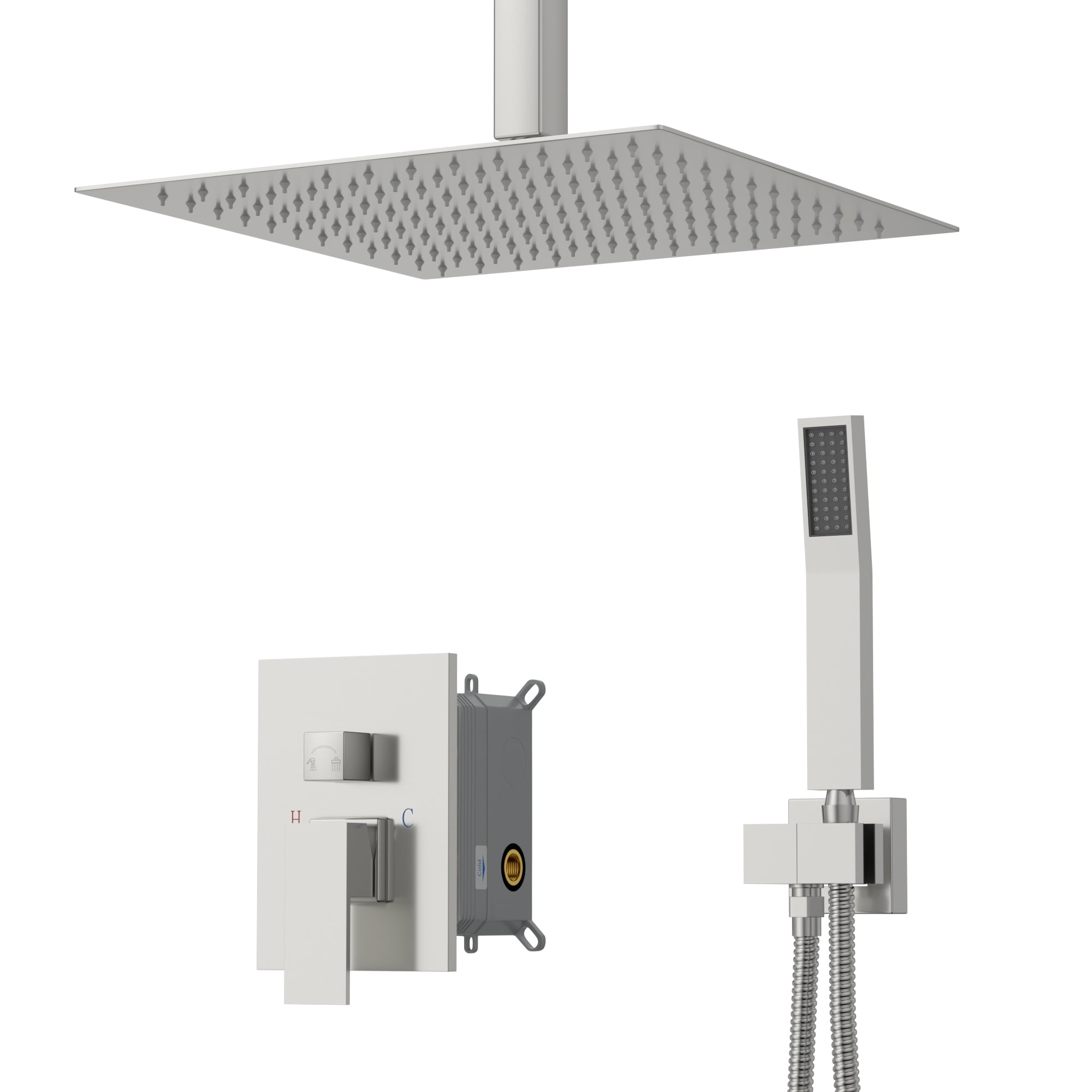 Free Shipping! Logmey 12 inch Ceiling Mounted Shower System Rain Mixer ...