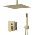 thumbnail image 1 of Logmey 12 inch Ceiling Mounted Shower System Rain Mixer Shower Combo Set Rainfall Shower Head Valve Body and Trim,Gold, 1 of 10
