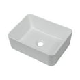 thumbnail image 1 of Logmey 16 in. x 12 in. Bathroom Vessel Sink Modern Rectangular Porcelain Ceramic Bowl Art Basin in White, 1 of 7