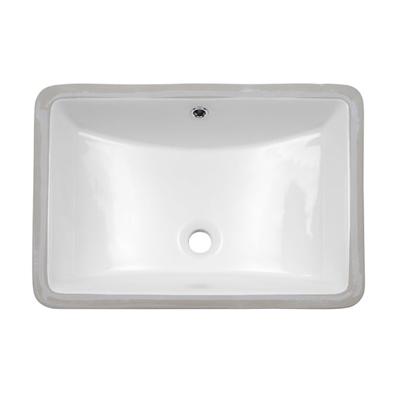 Logmey 21 in. x 14 in. Undermount Rectangular Corner Porcelain Ceramic Bathroom Sink in White