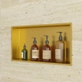 thumbnail image 1 of Logmey 25x13 Inch Stainless Steel Gold Bathroom Shower Niche Built-in Wall Shower Shelve, Living room/Bedroom/Kitchen Storage Shelve, 1 of 9