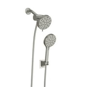 Logmey 8-Mode Dual Showerhead 4.7 inch Shower Head and Handheld Shower with Pause Buttom in Brushed Nickel