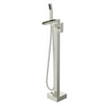 thumbnail image 1 of Logmey Brushed Nickel Freestanding Bathtub Faucet Floor Mounted Single Handle with Bathtub Spout and Handheld Shower, 1 of 12
