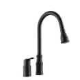 thumbnail image 1 of Logmey Kitchen Faucet with Pull Down Sprayer 360 Degree Single Handle 2 Holes,Matte Black Kitchen Sink Faucet with 2 Spray Mode, 1 of 7