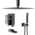 thumbnail image 1 of Logmey Luxury Rain Mixer Shower Combo Celling Mounted Rainfall Shower Head System Square Oil Rubbed Bronze Rain Shower Head 16", 1 of 10