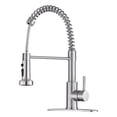 thumbnail image 1 of Logmey Put Down Kitchen Faucet High Arch 360° Rotation Single Handle Brushed Nickel Kitchen Sink Faucet with Deck, 1 of 7