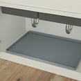 thumbnail image 1 of Logmey Under Sink Mat for [31"x22"]Cabinet,Silicone Waterproof Mat, Kitchen Cabinet Liner Holds Over 2.2 Gallons, Cabinet Protector, Under Sink Tray for Drips, Leaks, Spills (Grey), 1 of 7
