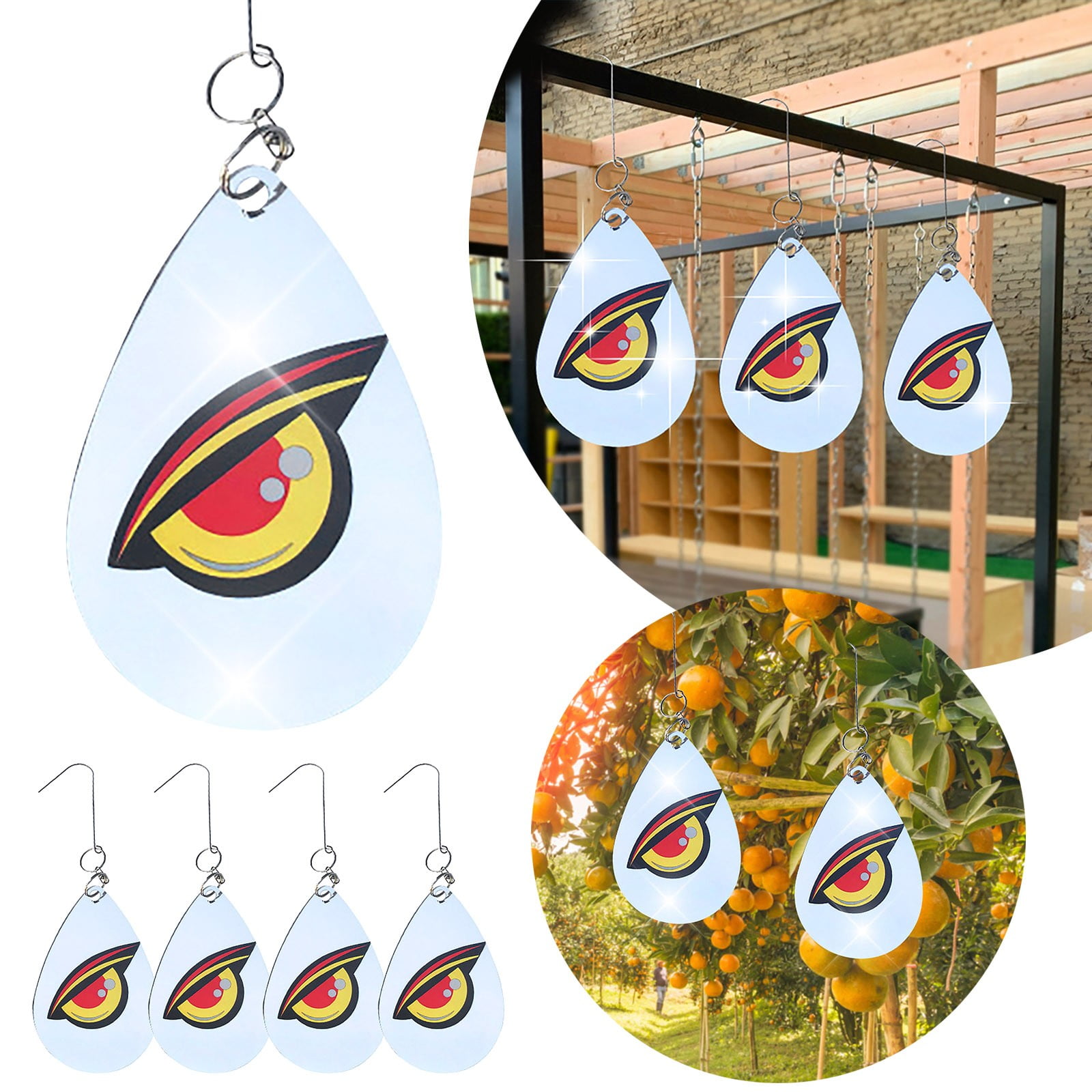 Lognanla Clearance！ 4 Bird Repellent Eye Reflectors Eye Decoy To Scare