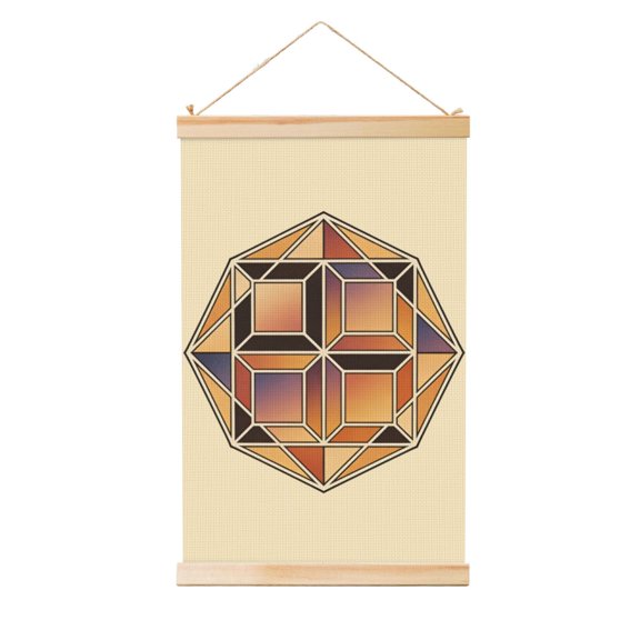 Logo-007 Wooden Shaft Hanging Poster, Multi-Size Wood Scroll Wall Art 100% Polyester Canvas Waterproof Dustproof Fade-Resistant with Hanging Kit for Home Office Decor