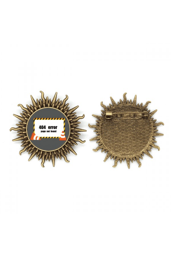 Logo 404 Error Page Not Found Metall Sonne Brosche Haken Pin
