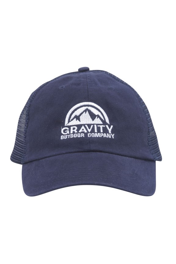 Logo Adjustable Trucker Baseball Hat - Navy