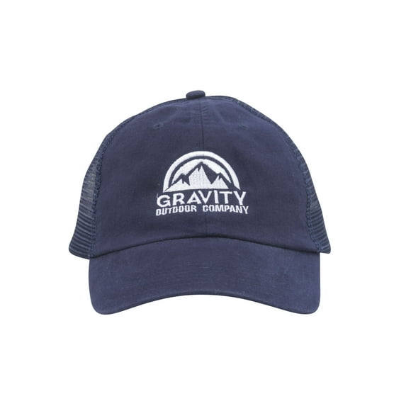 Logo Adjustable Trucker Baseball Hat - Navy