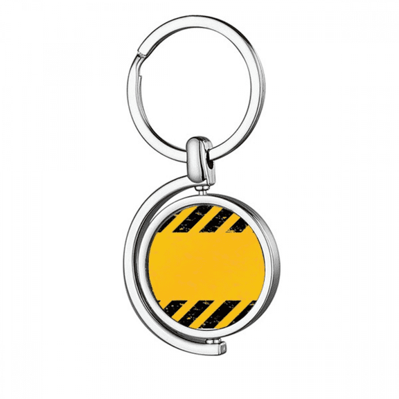 Logo Black And Yellow Strips Car Leading Line Rotating Keychain Metal Keyring Holder