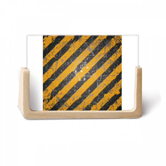 Logo Black And Yellow Warning Photo Wooden Photo Frame Tabletop Display