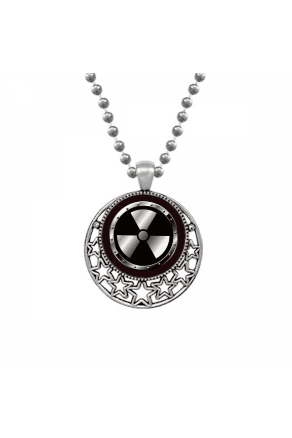 Logo Black Background Radioactive Substances Warning Necklaces Pendant Retro Moon Stars Jewelry