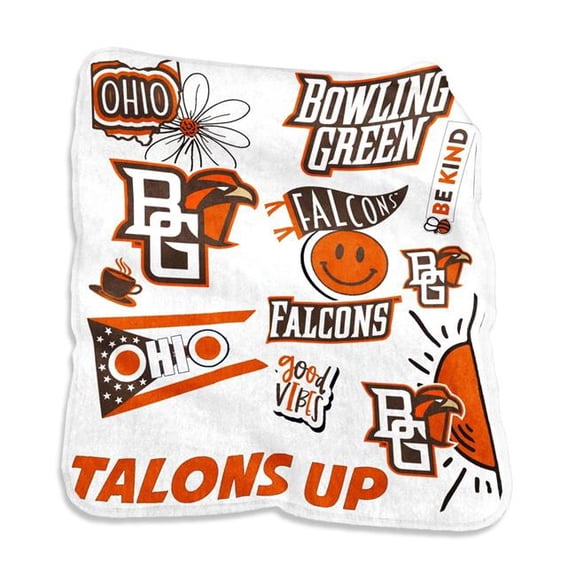 Logo Brands 114-26-63 Bowling Green Raschel Native Throw