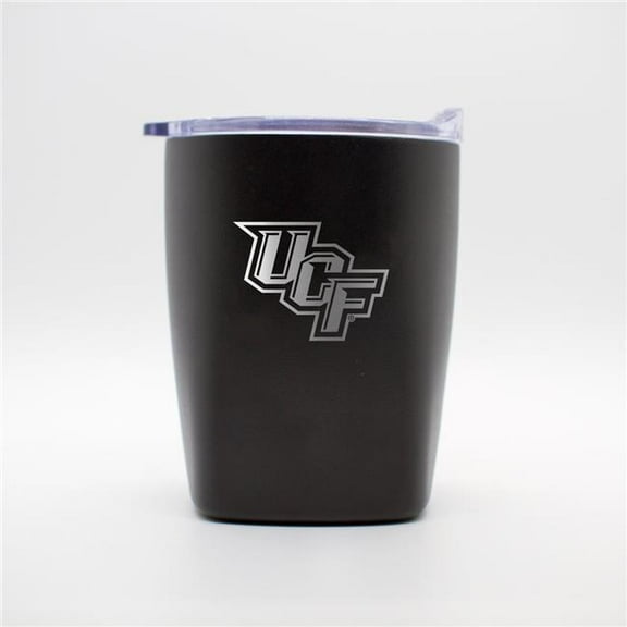 Logo Brands 118-S14PR-BLK-9 Central Florida 10 oz Black Etch Powdercoat Rocks Tumbler
