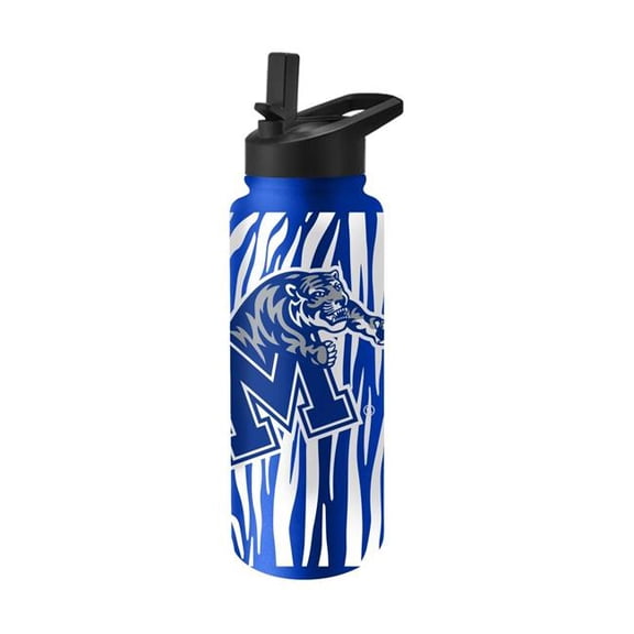 Logo Brands 168-S34QB-TS Memphis 34 oz Tiger Stripe Royal Quencher Bottle