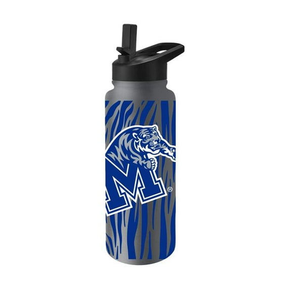 Logo Brands 168-S34QB-TS1 Memphis 34 oz Tiger Stripe Charcoal Quencher Bottle