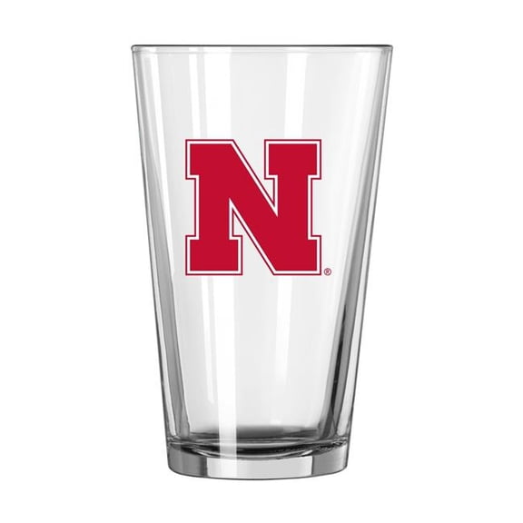 Logo Brands 182-G16P-10 Nebraska 16 oz Satin Etched Pint Glass