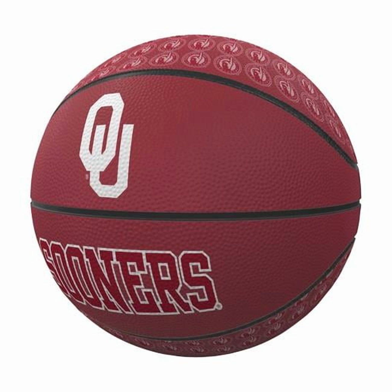 Logo Brands 192-91MR-1 Oklahoma One Color Repeating Mini-Size Rubber Basketball