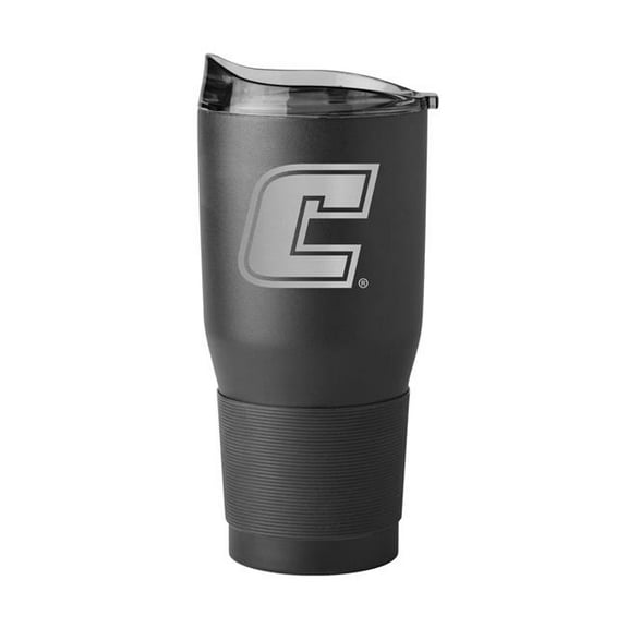Logo Brands 341-S30PT-BLK-9 UT Chattanooga 30 oz Etched Powder Coat Tumbler