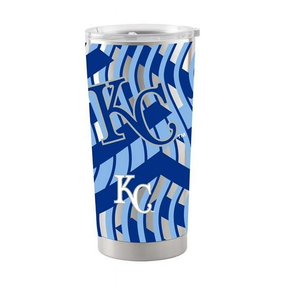 Logo Brands 514-S20T-12 K.C Royals 20 oz Flex Silver Stainless Tumbler