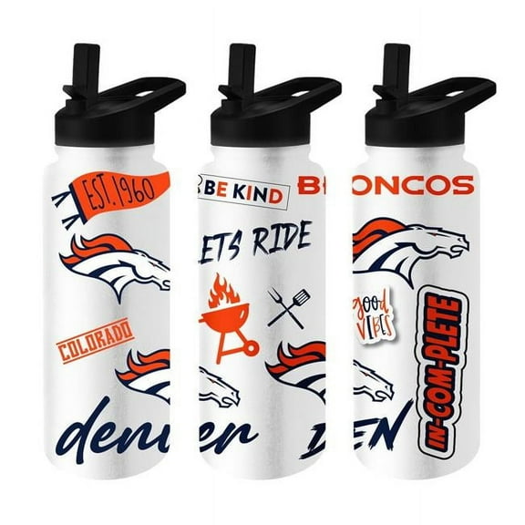 Logo Brands 610-S34QB-63 Denver Broncos 34 oz Native Quencher Bottle