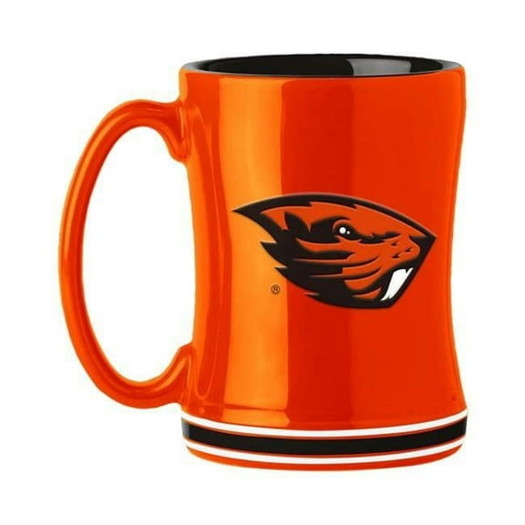 Logo Brands 629309058 14 oz Sculpted Relief Team Color Oregon State Beavers Coffee Mug