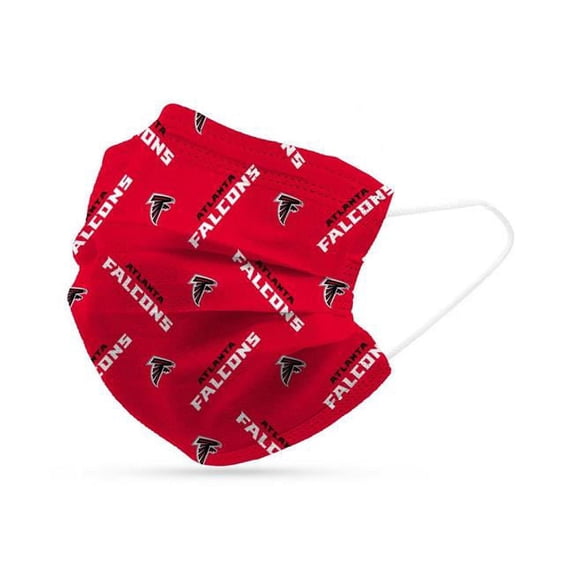 Logo Brands 629362351 Atlanta Falcons Disposable Face Mask - Pack of 6