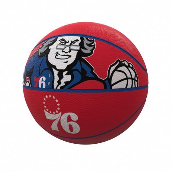 Logo Brands 723-91FR-1 Philadelphia 76ers Mascot Official-Size Rubber Basketball