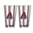 thumbnail image 1 of Logo Brands Arizona Diamondbacks Two-Piece 16oz. Striped Pint Glass Set, 1 of 1