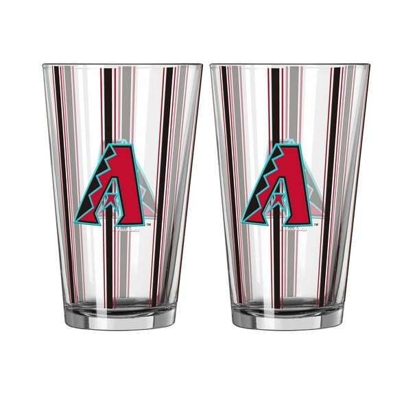 Logo Brands Arizona Diamondbacks Two-Piece 16oz. Striped Pint Glass Set