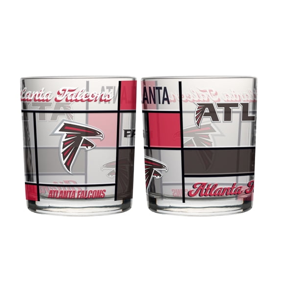Logo Brands Atlanta Falcons 12oz. Quilted Stained Two-Pack Rocks Glass Set