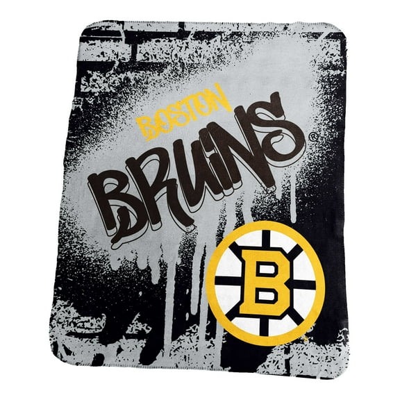 Logo Brands Boston Bruins 50" x 60" Classic Graffiti Fleece Throw Blanket