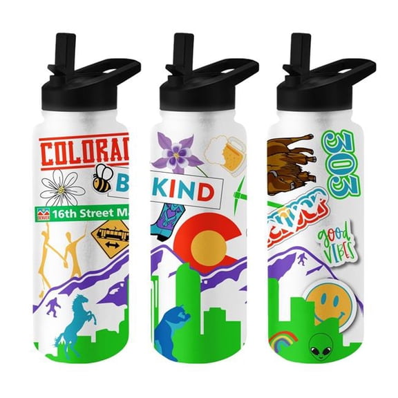 Logo Brands C4880-S34QB-63 Denver 34 oz Native Quencher Bottle