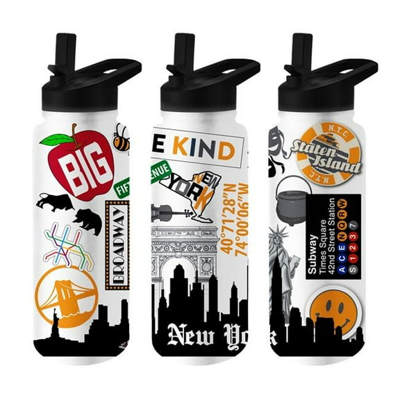 Logo Brands C4884-S34QB-63 York City 34 oz Native Quencher Bottle