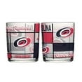 thumbnail image 1 of Logo Brands Carolina Hurricanes 12oz. Quilted Stained Two-Pack Rocks Glass Set, 1 of 1
