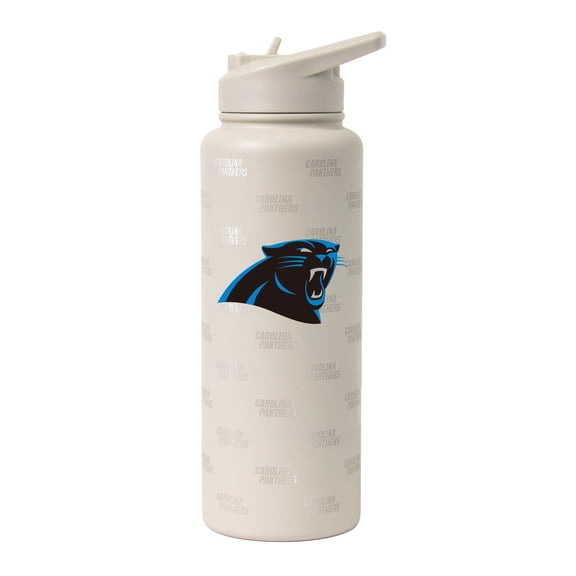Logo Brands Carolina Panthers 34oz. Sand Ghost Quencher Bottle
