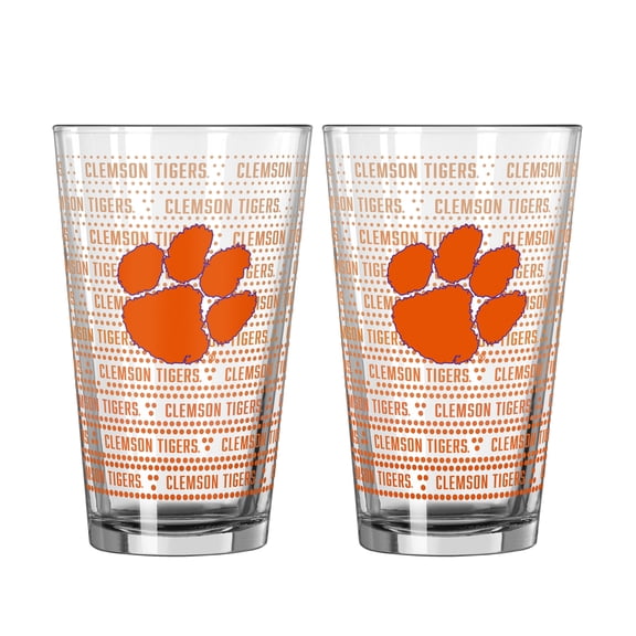 Logo Brands Clemson Tigers Two-Pack Chant Fade 16oz. Pint Glass Set