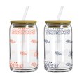 thumbnail image 1 of Logo Brands Denver Broncos 16oz. Step And Repeat Glass Can with Lid & Straw 2-Pack, 1 of 1